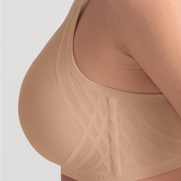 NWT HONEYLOVE Silhouette Wire-Free Bra
color rose tan Sz Large 
$64.00 - Picture 5 of 13